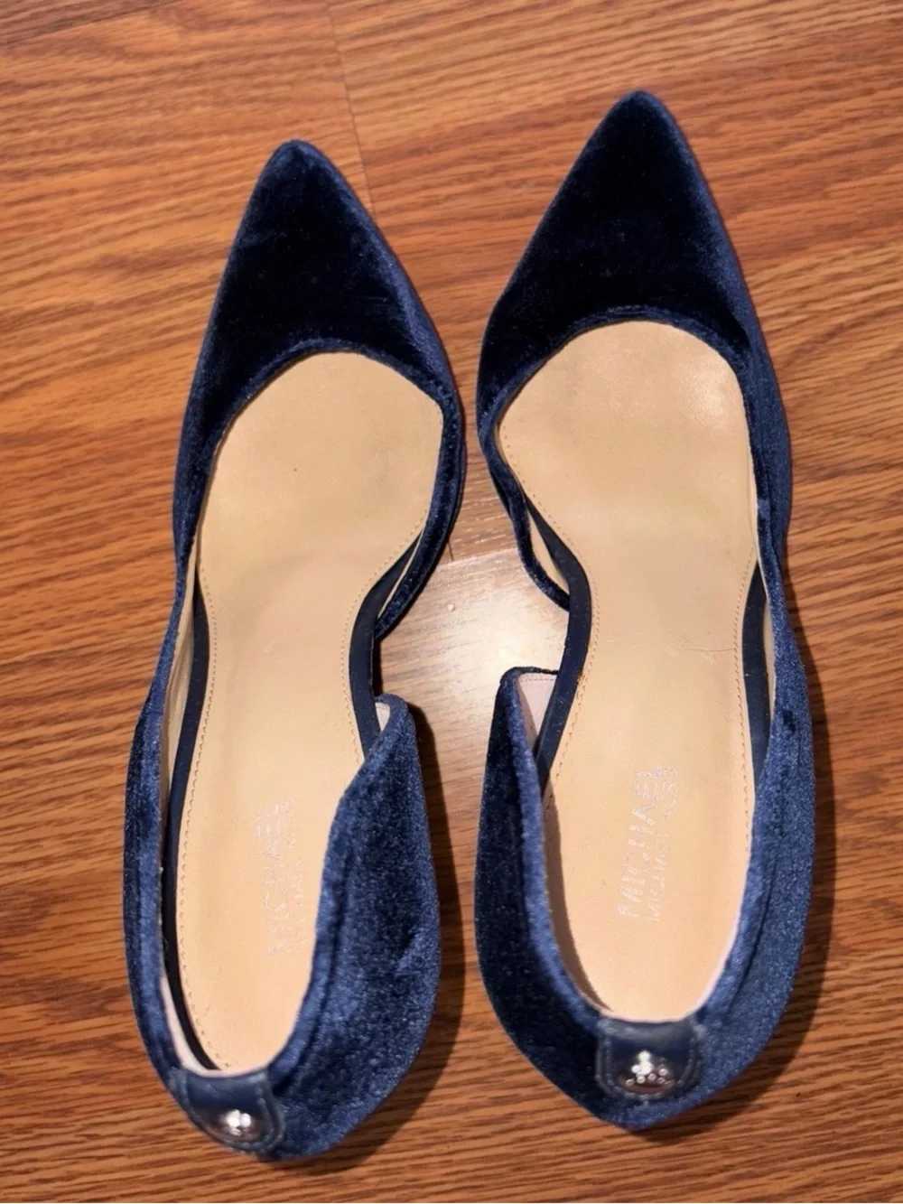 Michael Kors Blue Velvet Women's heels with Cutout Detail